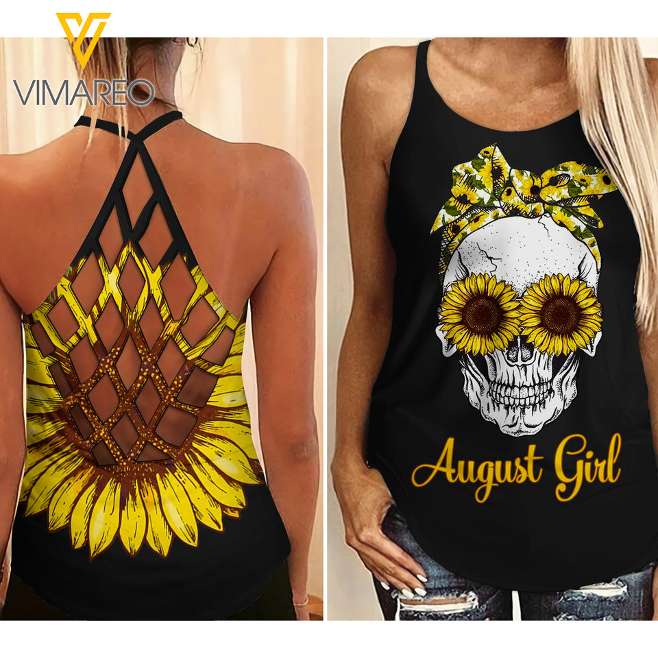 AUGUST Girl Criss-Cross Open Back Camisole Tank Top 2403NGBTQ