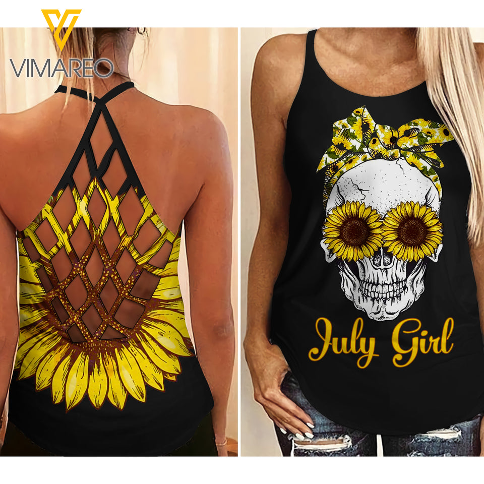 July Girl Criss-Cross Open Back Camisole Tank Top 2403NGBTQ