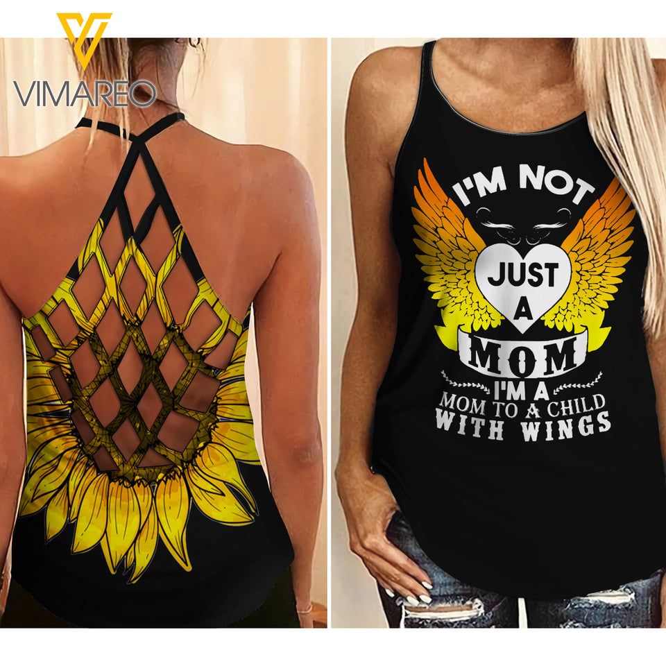 Mother's day Criss-Cross Open Back Camisole Tank Top 1004NGBTQ