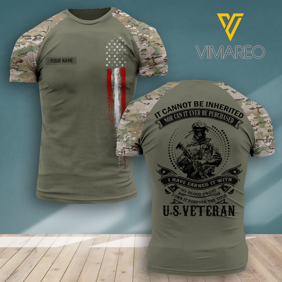 Customized US VETERAN 3D PRINTED SHIRT 2107TH