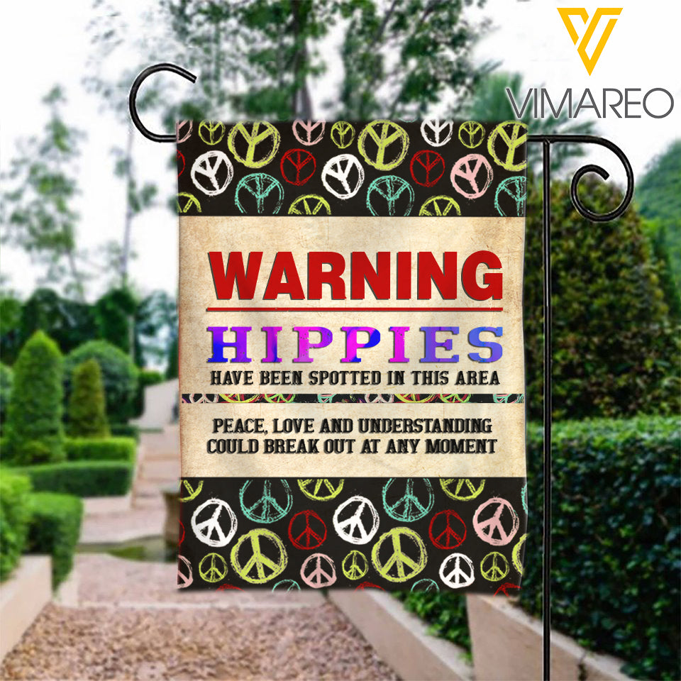 Hippie warning Garden Flag 0807N