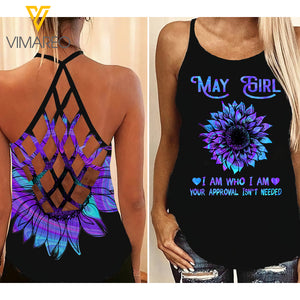 VMVH MAY Girl Criss-Cross Open Back Camisole Tank Top 1103 HTQ