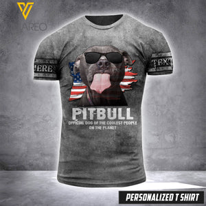 Personalized Pitbull 3D Printed TShirt YYQQ