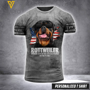 Personalized Rottweiler 3D Printed TShirt YYQQ
