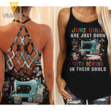 June Girls Love Sewing  Criss-Cross Open Back Camisole Tank Top VMYY