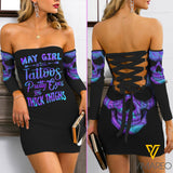 May Girl Lace Up Back Bardot Bodycon Dress MAY-DT10