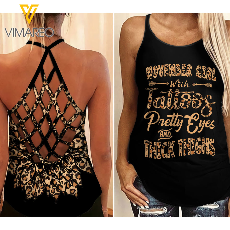 NOVEMBER GIRL Criss-Cross Open Back Camisole Tank Top LPT2