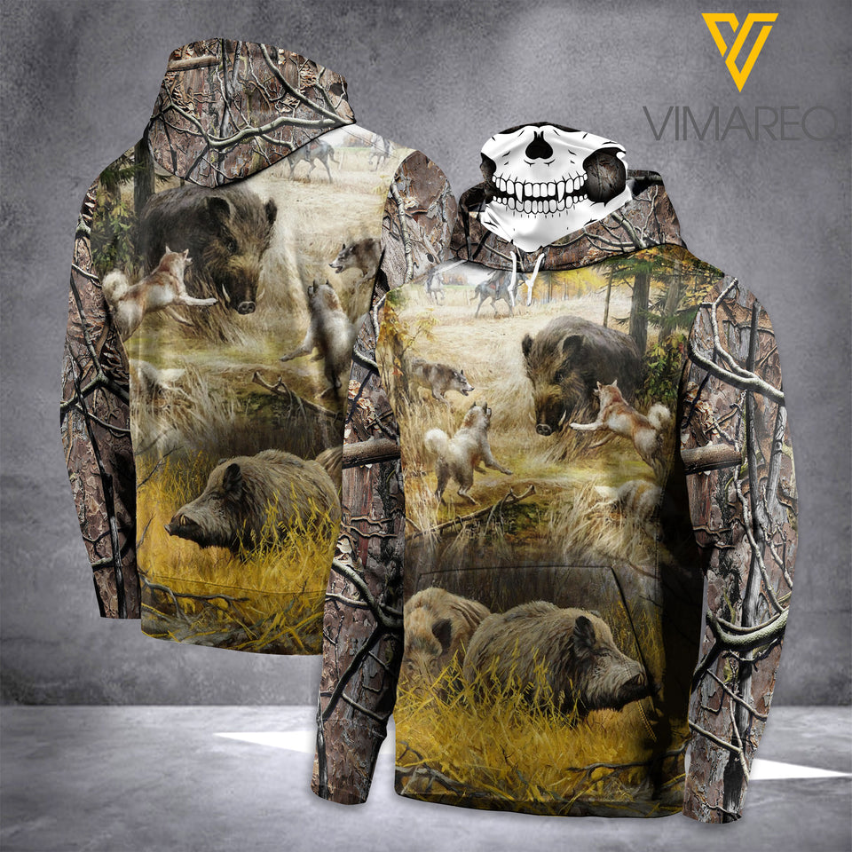 BOAR HUNTING MASK HOODIE 3D PRINTED LMT