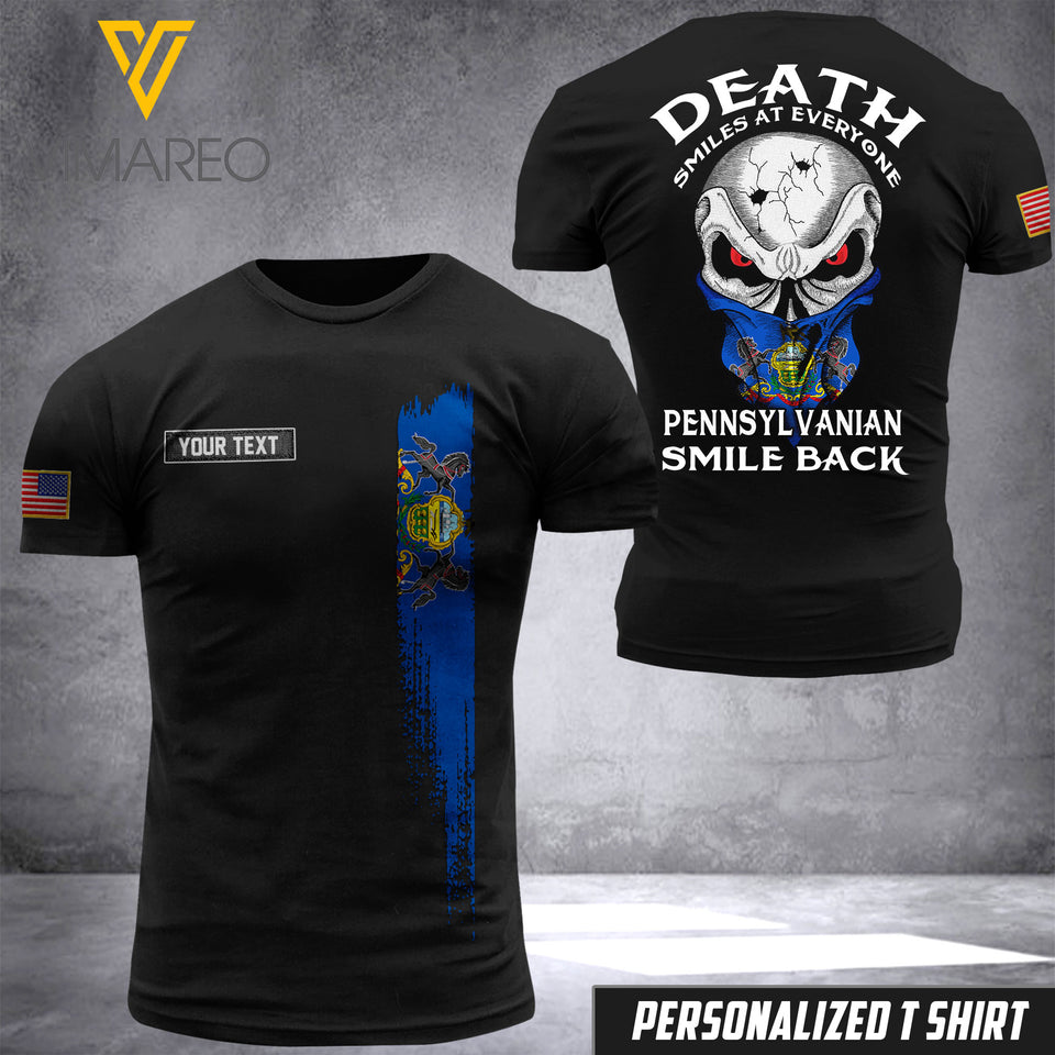 Pennsylvania SMILE BACK CUSTOMIZE T SHIRT 3D PRINTED TMTL
