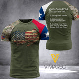 TEXAS T SHIRT 3D PRINTED TL113 UNDER GUNN