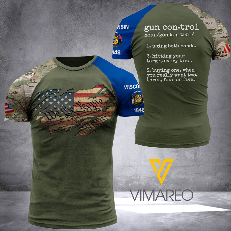wisconsin T SHIRT/HOODIE 3D PRINTED TL113 UNDER GUNN