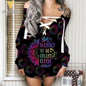 GIGI LACE UP CRISS CROSS V-NECK SWEATER call