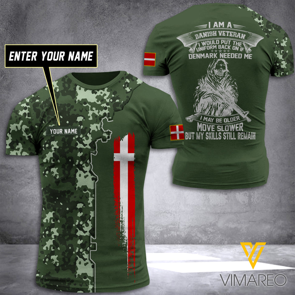 Denmark CAMO CUSTOMIZE T SHIRT 3D PRINTED TMTL VET