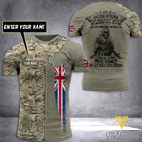 BRITISH CAMO CUSTOMIZE T SHIRT 3D PRINTED TMTL VET