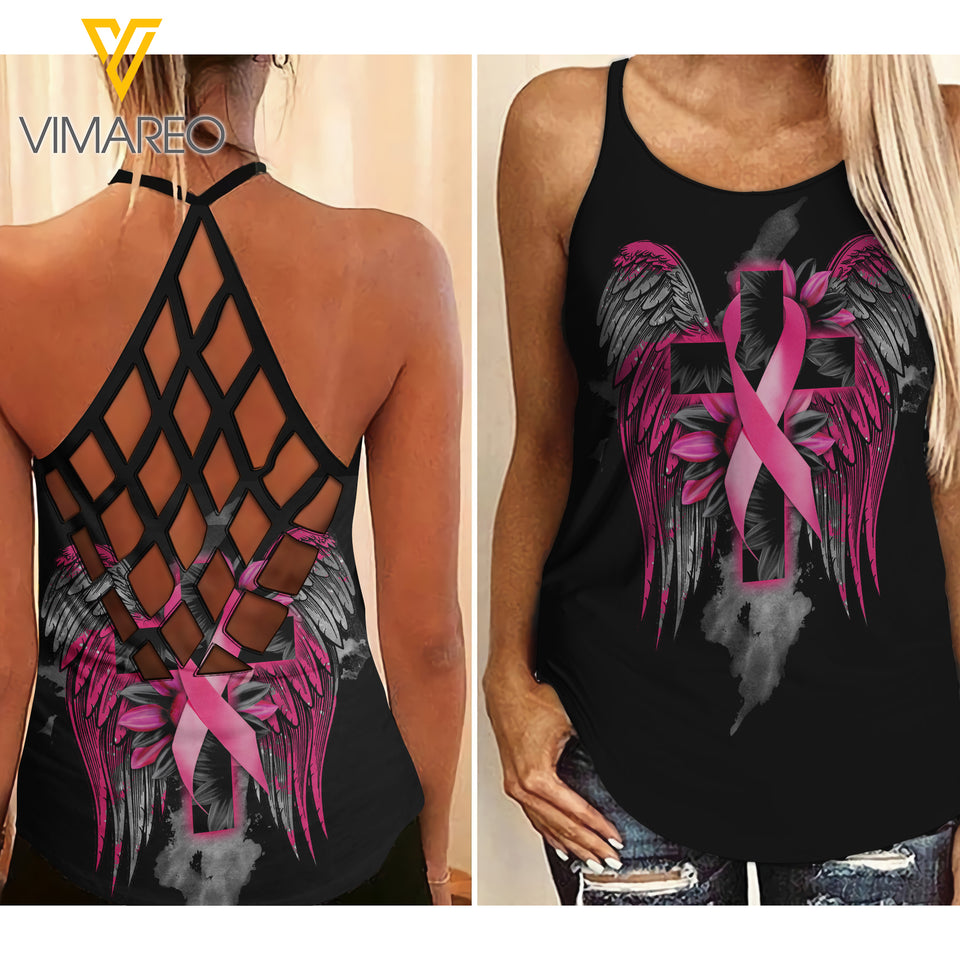 CROSS WING Criss-Cross Open Back Camisole Tank Top TMTL