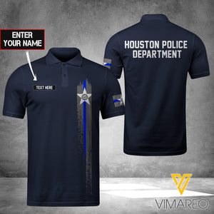 Houston POLICE DEPARTMENT POLO SHIRT 3D PRINTED TMT