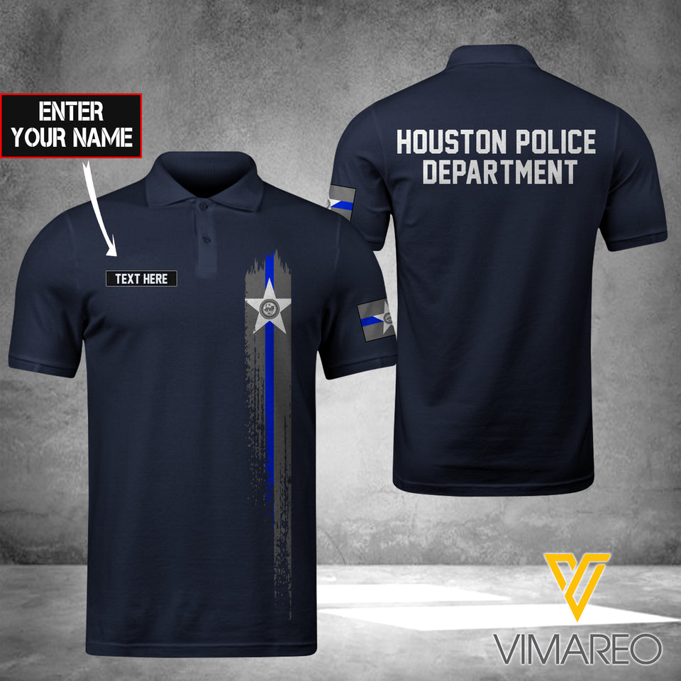 Houston POLICE DEPARTMENT POLO SHIRT 3D PRINTED TMT