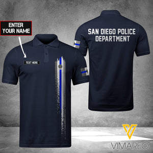San Diego POLICE DEPARTMENT POLO SHIRT 3D PRINTED TMT