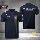 new york POLICE DEPARTMENT POLO SHIRT 3D PRINTED TMT
