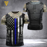 BLUE LINE CAMO T SHIRT 3D PRINTED TMTL