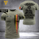 BELGIAN VETERAN  CUSTOMIZE T SHIRT 3D PRINTED TMTL SKULL