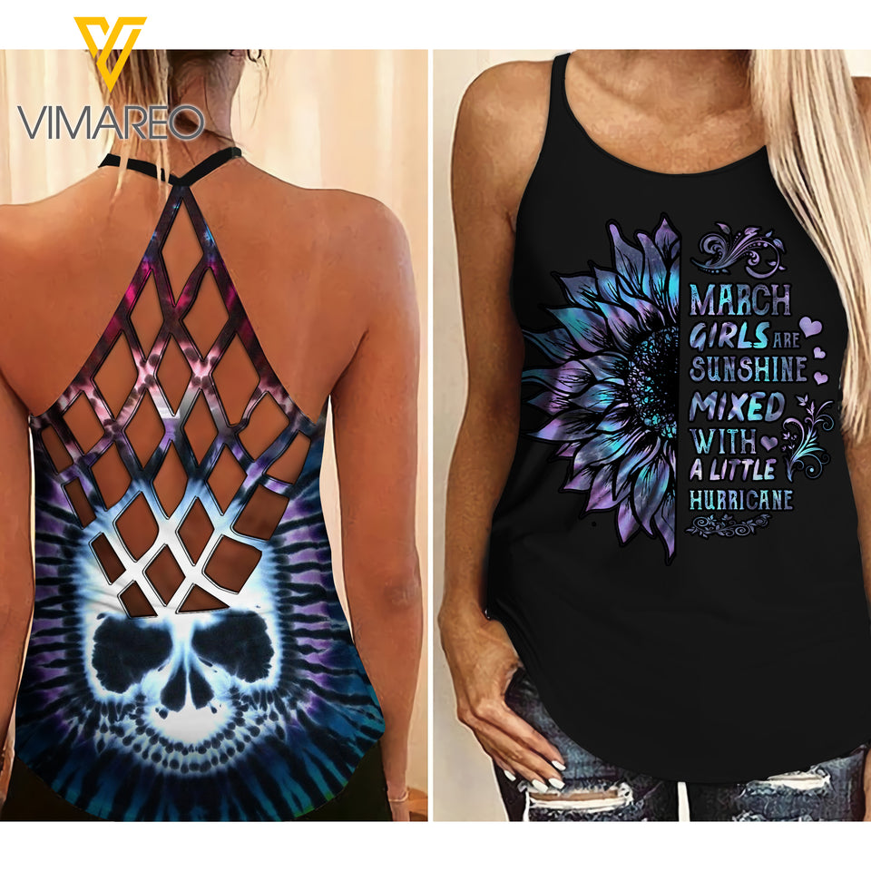 march GIRL Criss-Cross Open Back Camisole Tank Top SKSS