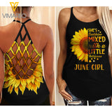 JUNE GIRL SUNFLOWER Criss-Cross Open Back Camisole Tank Top TMTL64