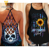 September GIRL Criss-Cross Open Back Camisole Tank Top SKSF