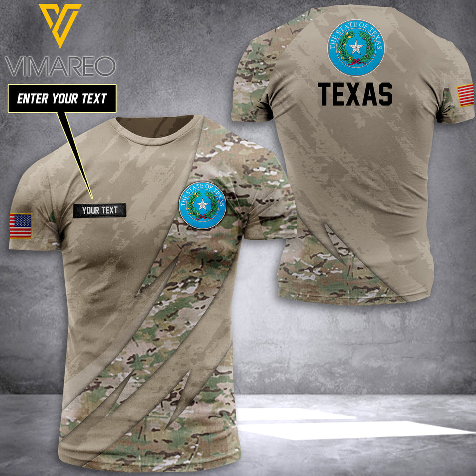 TEXAS CAMO CUSTOMIZE T SHIRT 3D PRINTED TL263