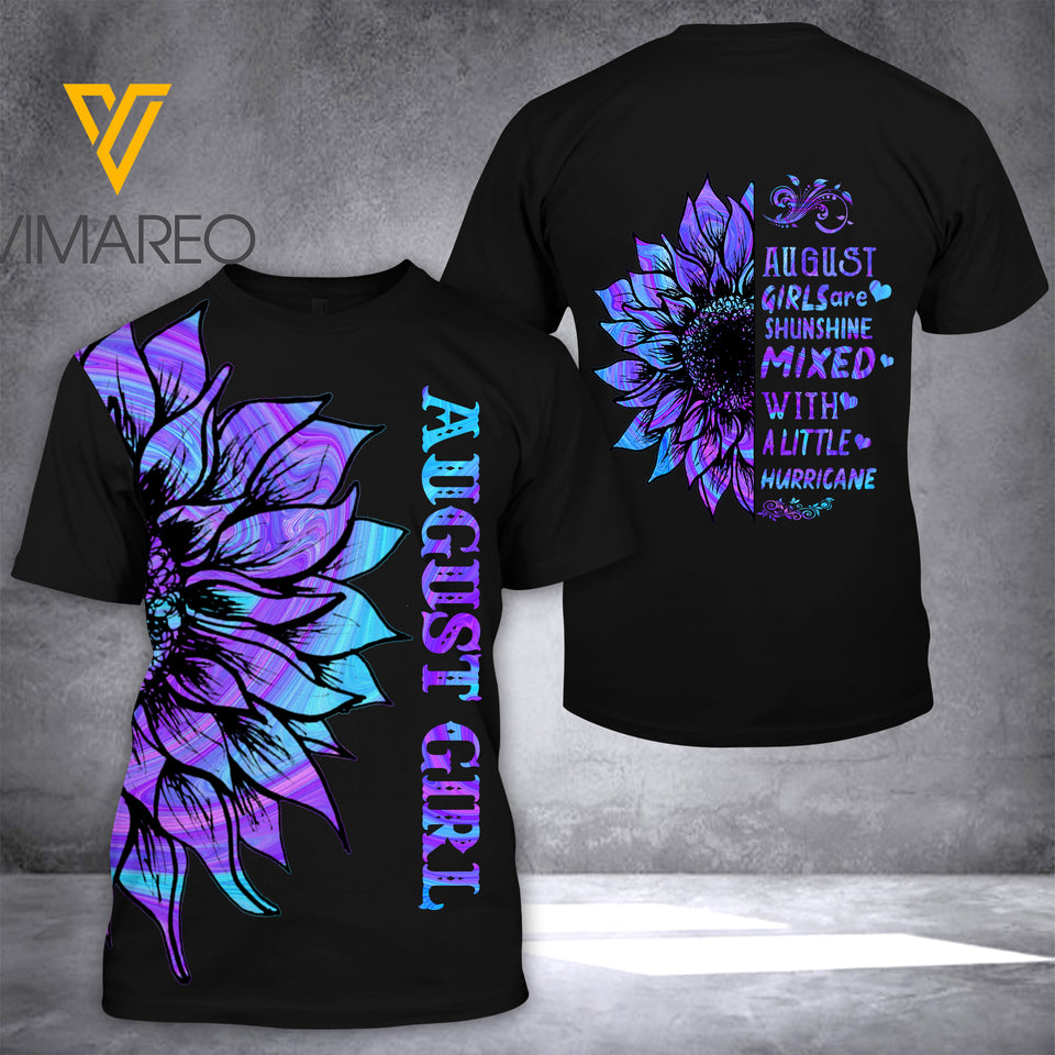 AUGUST GIRL T SHIRT 3D PRINTED TMT HURRICANE
