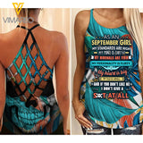 September Girl Hawaii Criss-Cross Open Back Camisole Tank Top AUG-HQ30