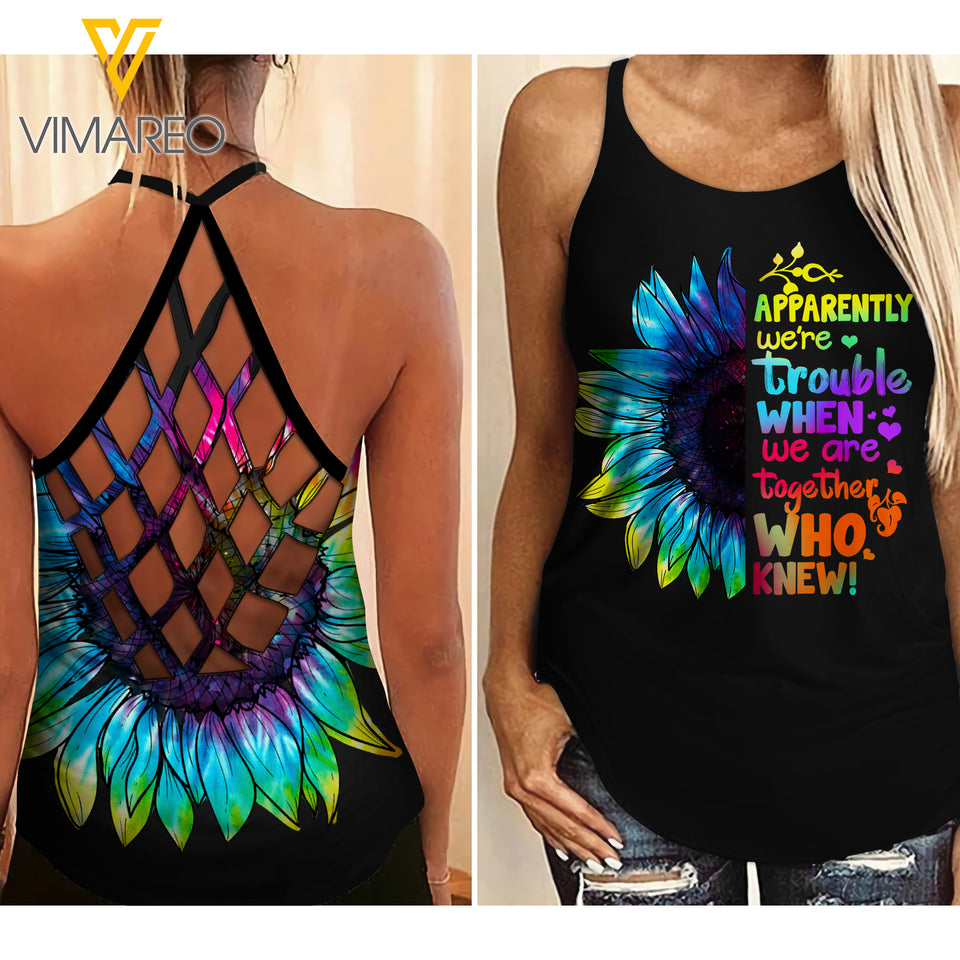 GIRL Criss-Cross Open Back Camisole Tank Top trouble