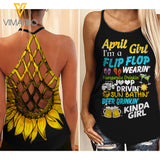April Girl flip flops Criss-Cross Open Back Camisole Tank Top ZA1903