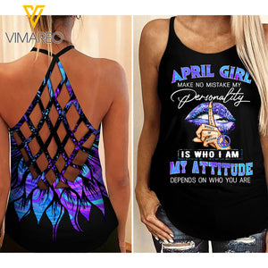 April Girl Attitude Criss-Cross Open Back Camisole Tank Top 2 style ZA1503