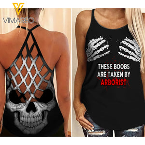 ARBORIST BOOB Girl Criss-Cross Open Back Camisole Tank Top Legging 2004NGBA
