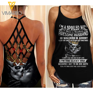 August husband Criss-Cross Open Back Camisole Tank Top ZA3103