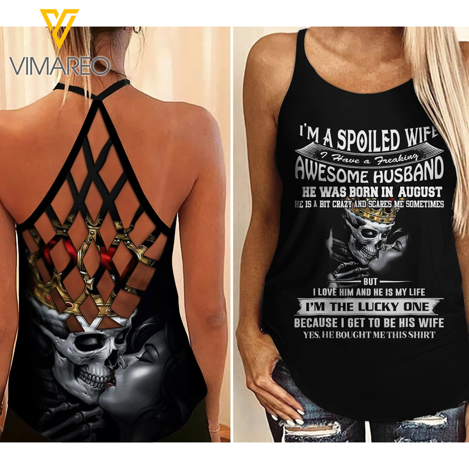 August husband Criss-Cross Open Back Camisole Tank Top ZA3103
