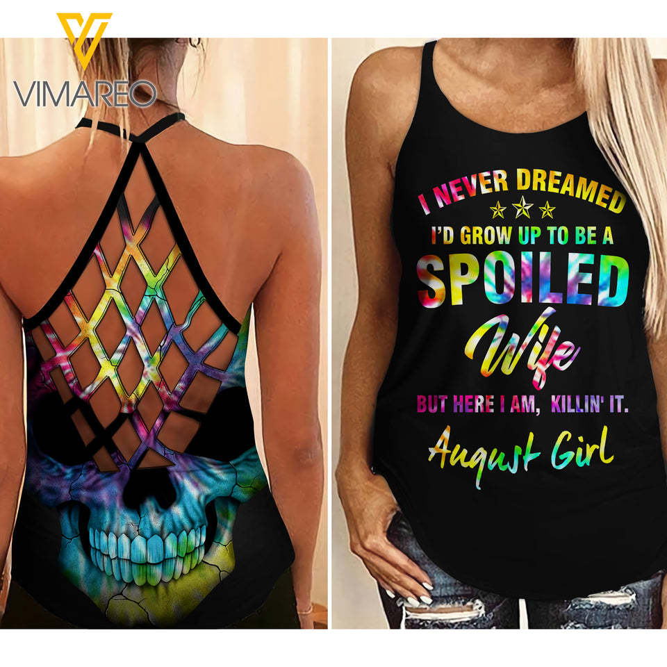 August Girl Spoiled Criss-Cross Open Back Camisole Tank Top  ZA3003