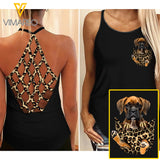 Boxer Dog Criss-Cross Open Back Camisole Tank Top MAR-MA23