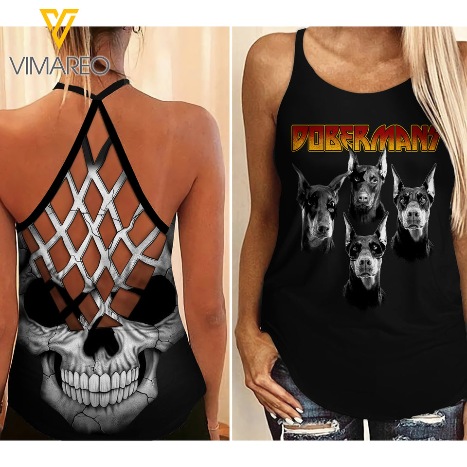 Doberman Hiss CRISS-CROSS TANK TOP SKULL