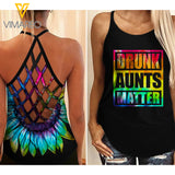 DRUNK AUNT Criss-Cross Open Back Camisole Tank Top Legging TMTL
