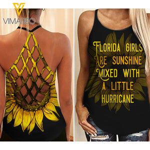 FLORIDA Girl Criss-Cross Open Back Camisole Tank Top 1903NGBA