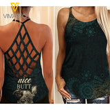 Heeler Dog Criss-Cross Open Back Camisole Tank Top MAR-MA24