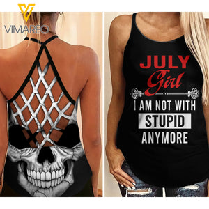 July Girl Criss-Cross Open Back Camisole Tank Top NWSTP