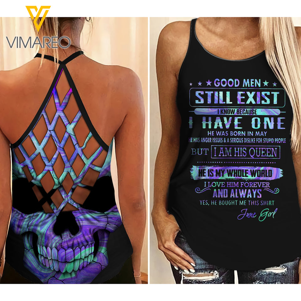 June Girl Criss-Cross Open Back Camisole Tank Top ZA2603