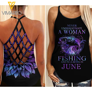 JUNE WOMAN CRISS-CROSS OPEN BACK CAMISOLE TANK TOP