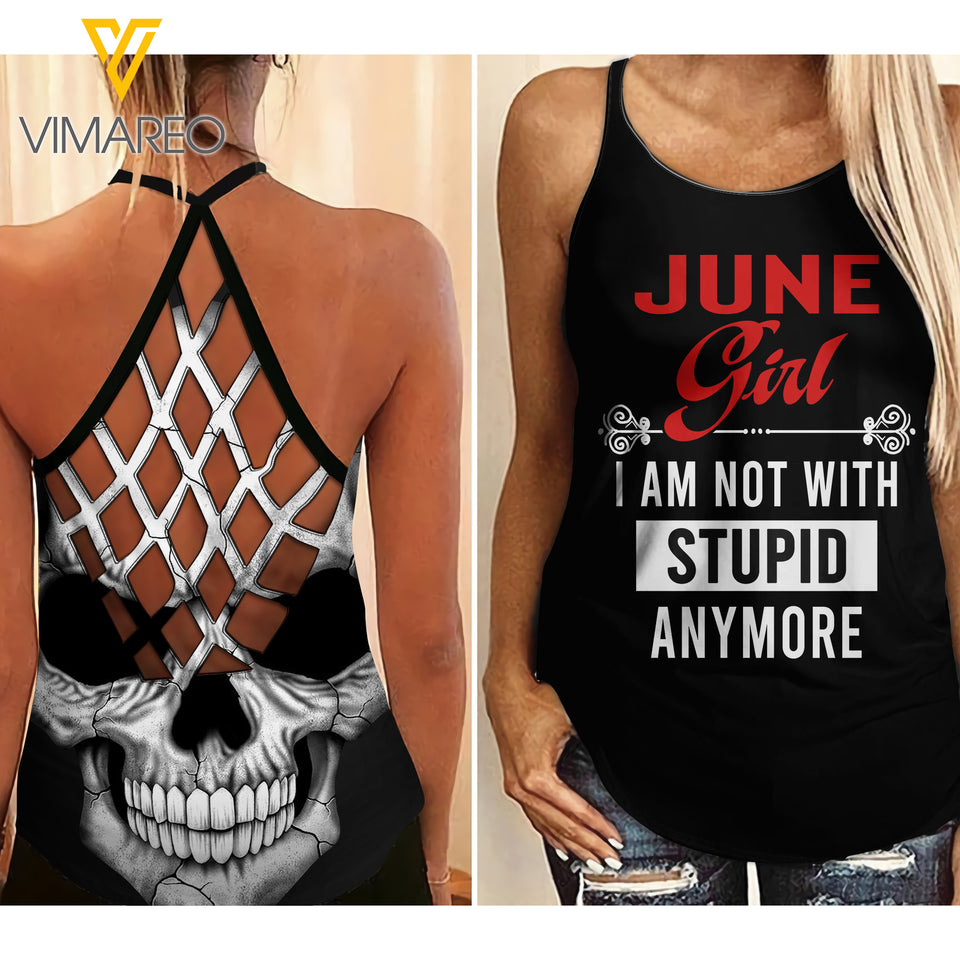 June Girl Criss-Cross Open Back Camisole Tank Top NWSTP