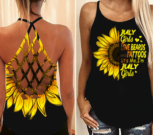 PHN July Girl Criss-Cross Open Back Camisole Tank Top Legging MAR-MA22 SF