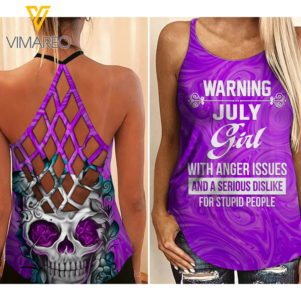 July Girl Criss-Cross Open Back Camisole Tank Top 2503NGBA