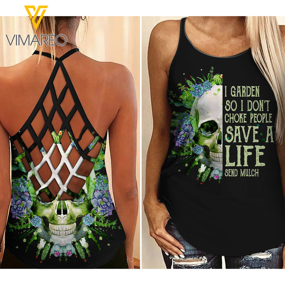 Save a Life Criss-Cross Open Back Camisole Tank Top MAR-MA27